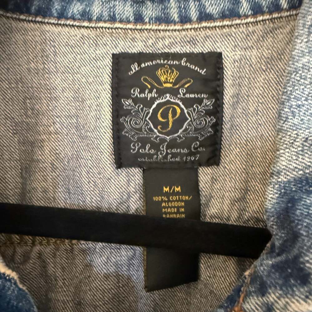 Polo Ralph Lauren Authentic Denim Faded Trucker's Jean Jacket Size Medium Womens - Picture 2 of 3